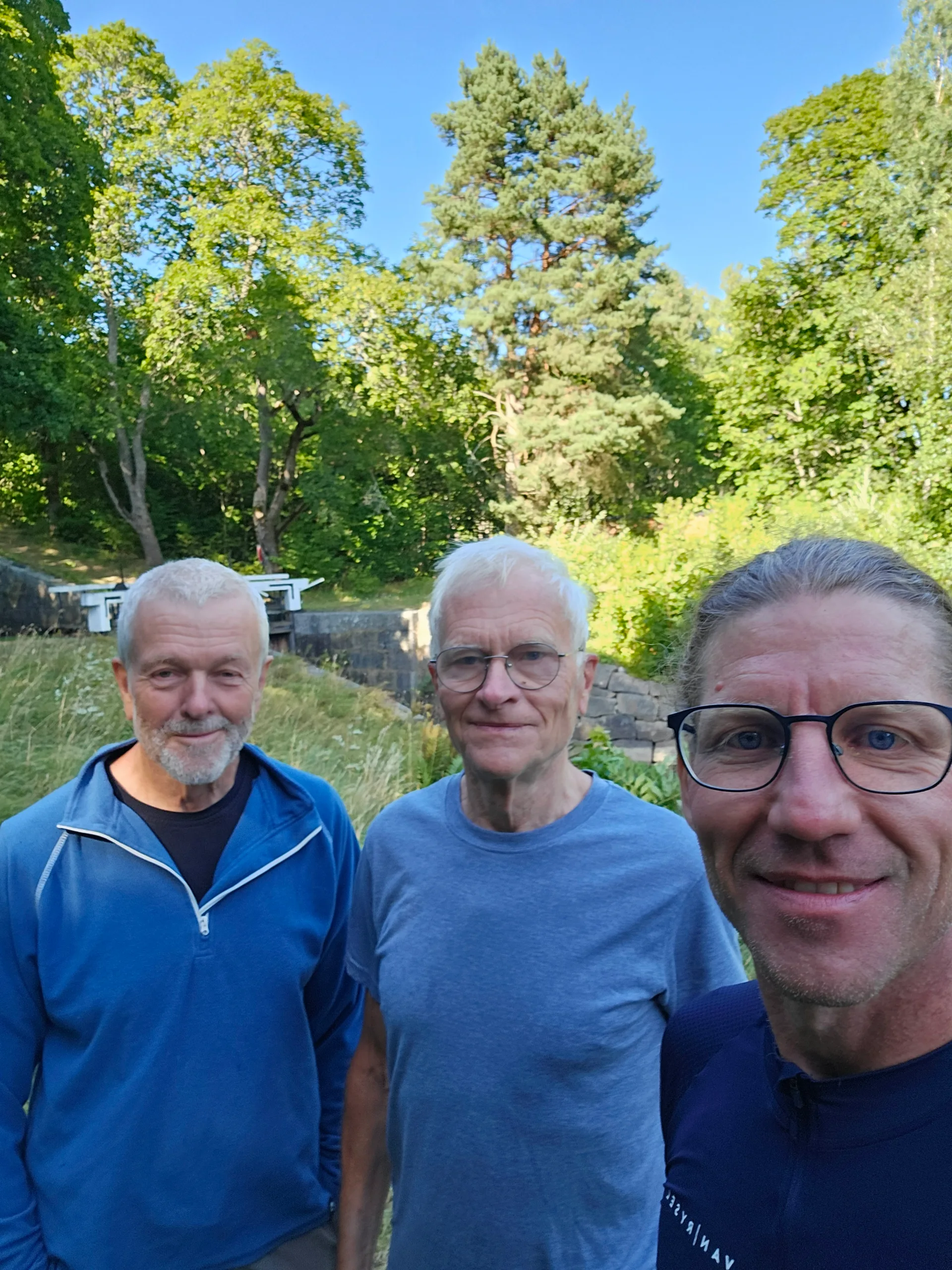 Three dudes beside the Strömsholm Channel
